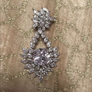 Elegant Silver Crystal Drop Earrings